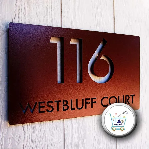 CNC Laser Cut Metal Name Plate � Sleek and Long Lasting
